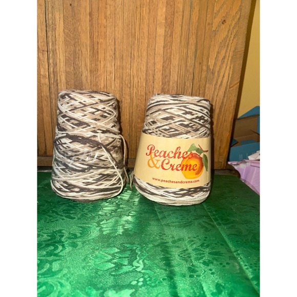 Peaches & Creme Other - Vtg Peaches & Creme Cotton Yarn  Chocolate Milk Variegated Brown 27 oz